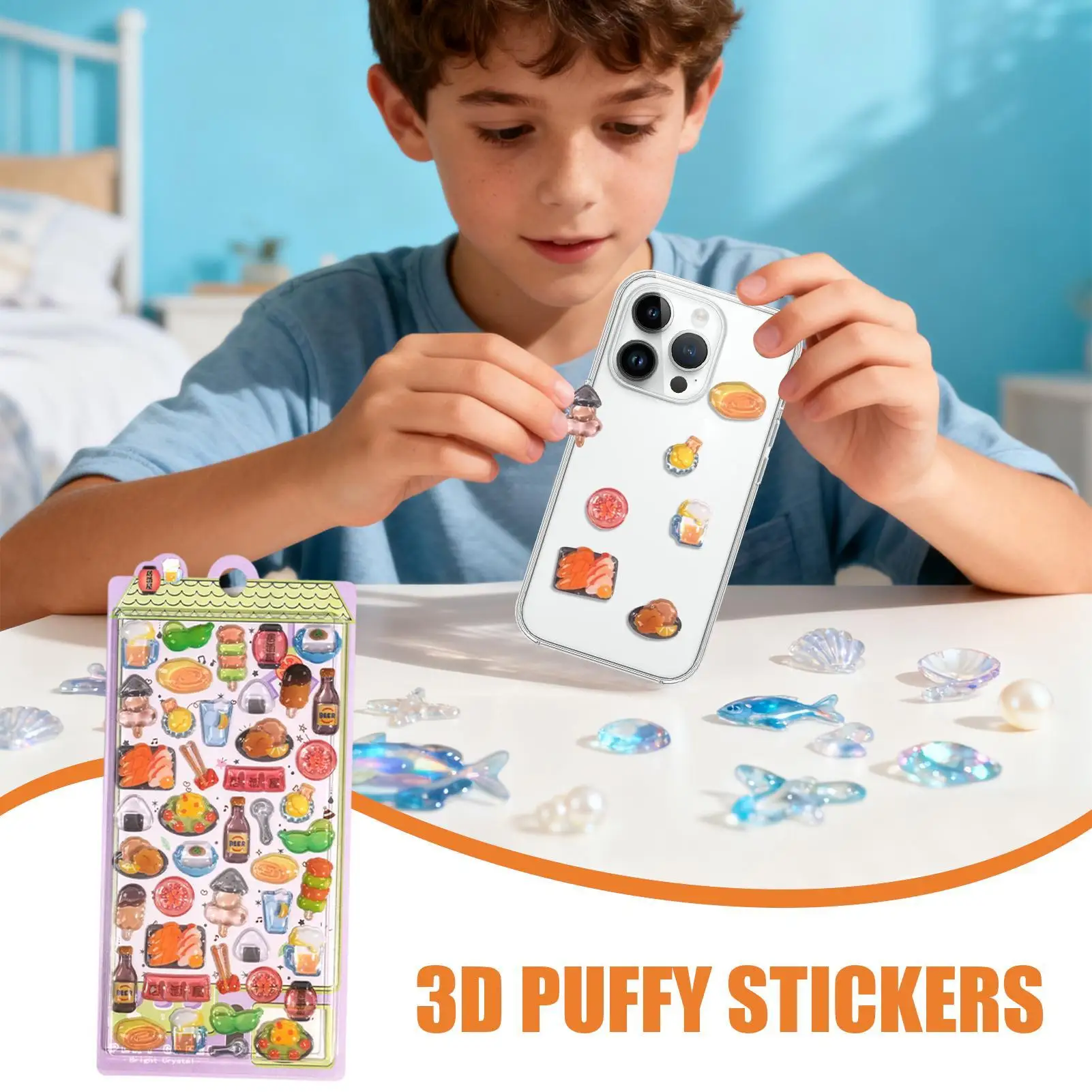 Japanese Style 3D Stickers for Scrapbooking & Journaling, Cute Hand Account Decals for Phone Cases, Laptops, Cards, DIY Crafts