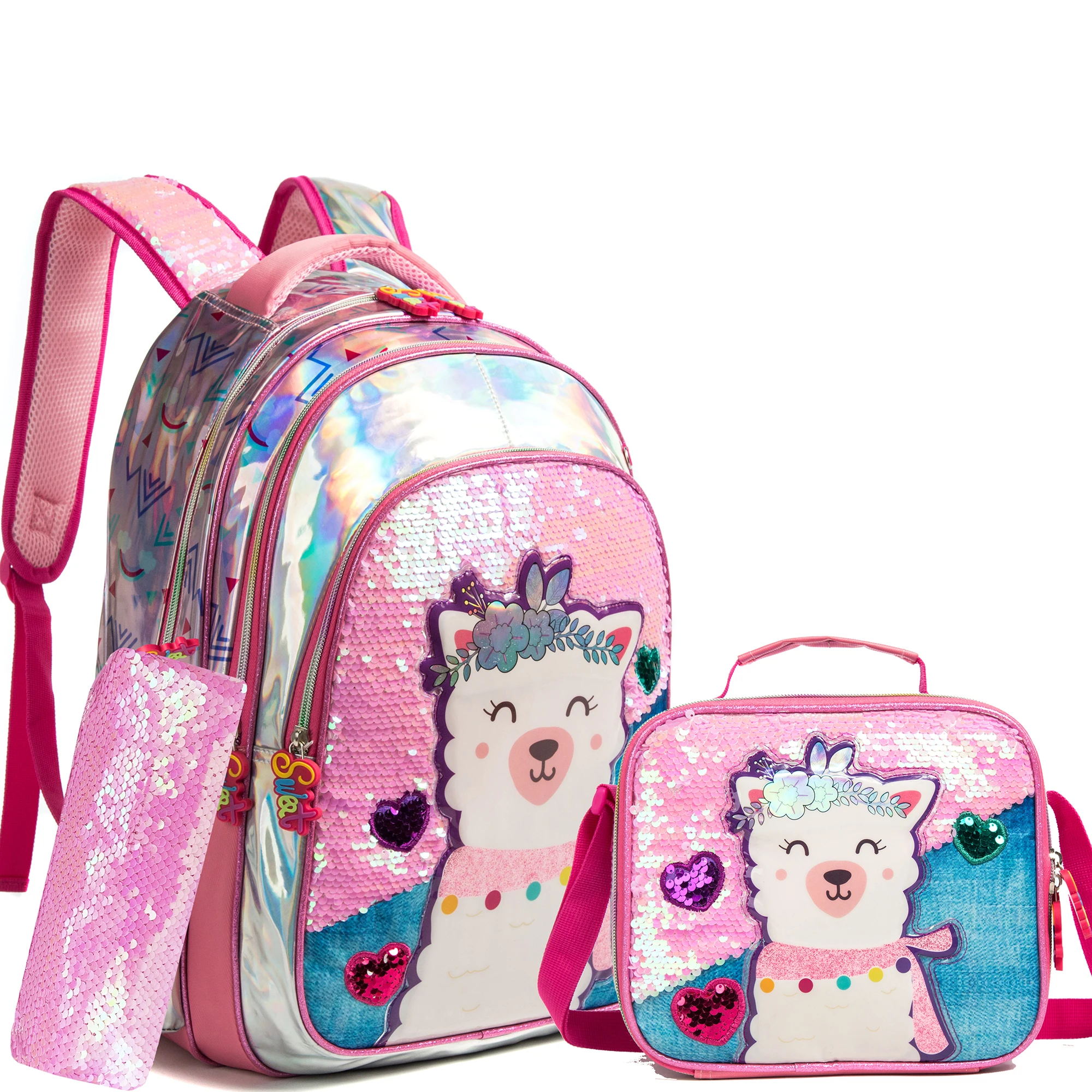 Meetbelify Pink Sequin Girls Backpacks  Elementary Students Backpacks Beauty Backpacks Teenage Girls Cute Backpacks