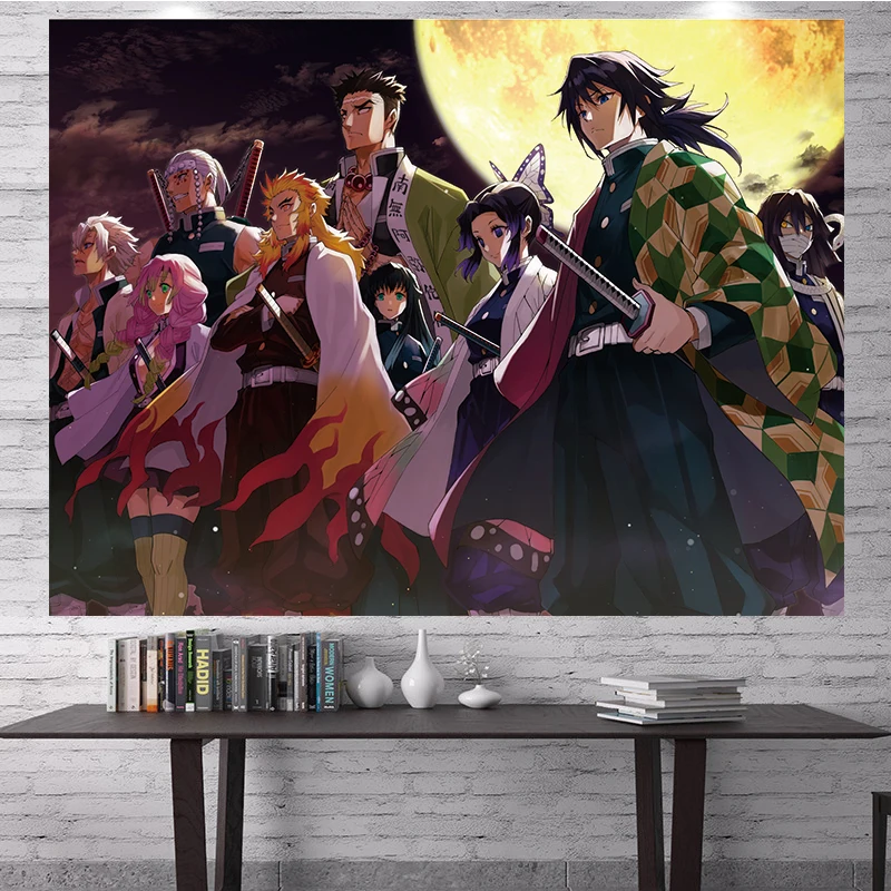 Kawaii Room Decor Mural Japanese Anime Background Cloth Simple Manga Style Tapestry Boho Decoration Home Decor Wall Tapestry