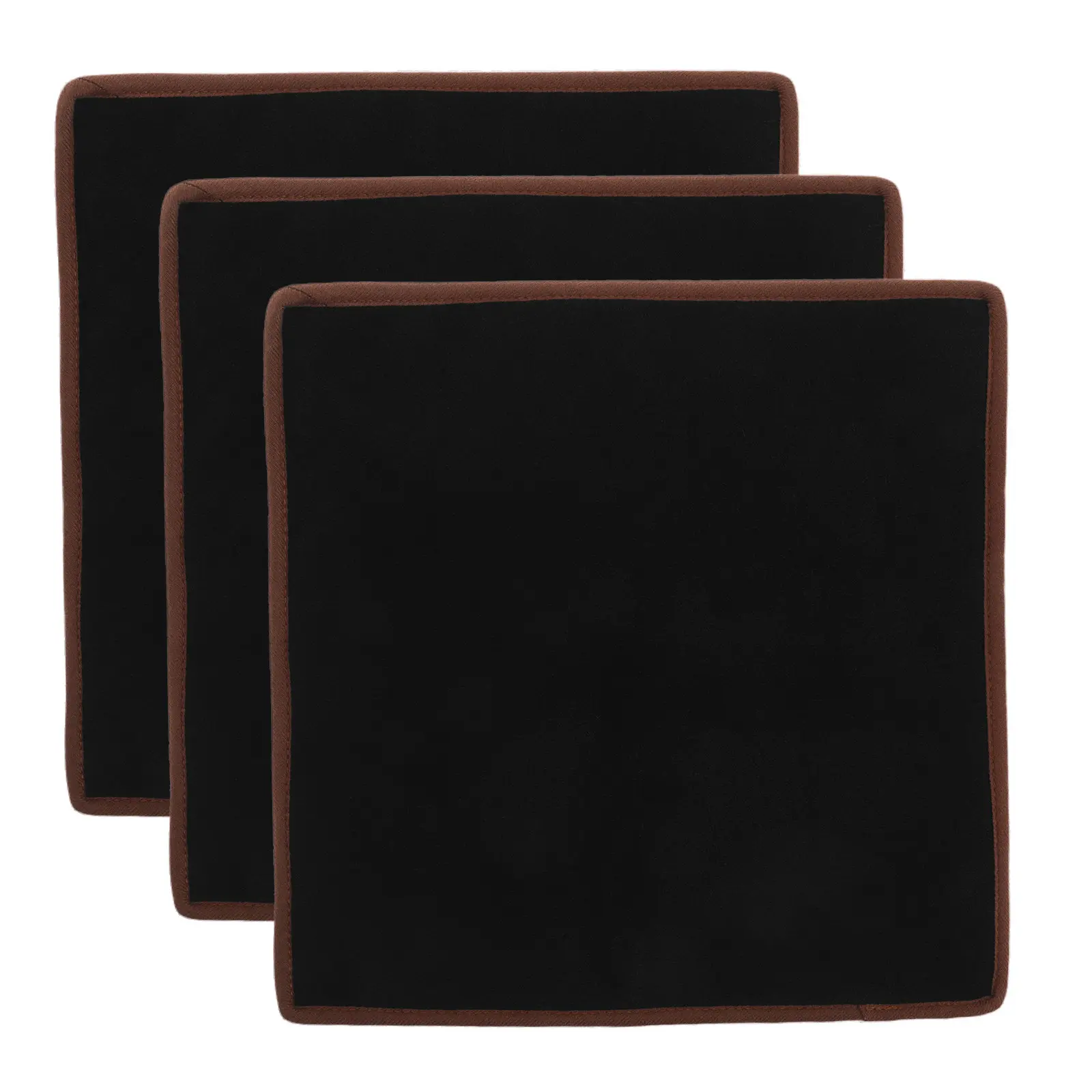 

3Pcs Black Jewelry Display Pad Double-Sided Long Pile Fabric for Rings Necklaces Bracelets Watch Photo Prop Tabletop Display Mat