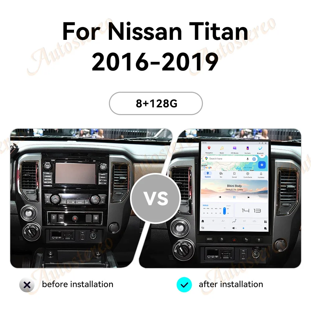 

Автомобильный радиоприемник 15,6 Android 13 для Nissan Titan 2016 2017 2018 2019 Carplay, автомобильный радиоприемник с GPS-навигацией, мультимедийный плеер, головное устройство