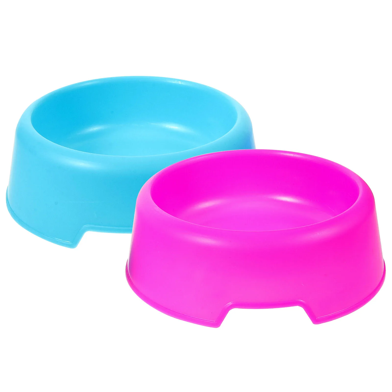

2pcs Candy Color Pet Bright Plastic Dog For Small Dogs Cute Puppy Feeder Durable Round Water Bowl Easy Clean Travel Stable