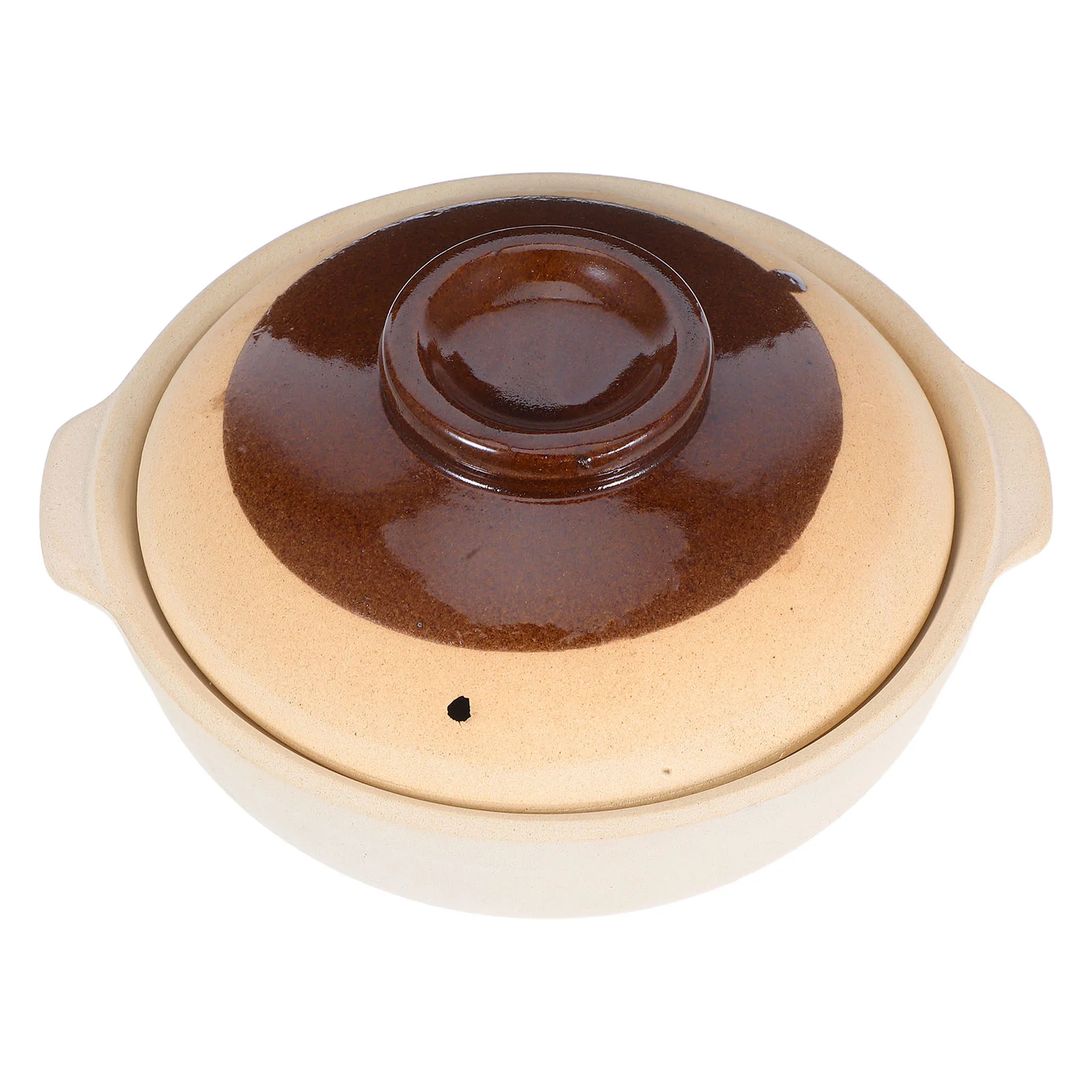 

1 Takeaway Clay Cooking Pot Microwave Retention Stable Base Comfortable Handles Chinese Ceramic Cookware Rice Pot