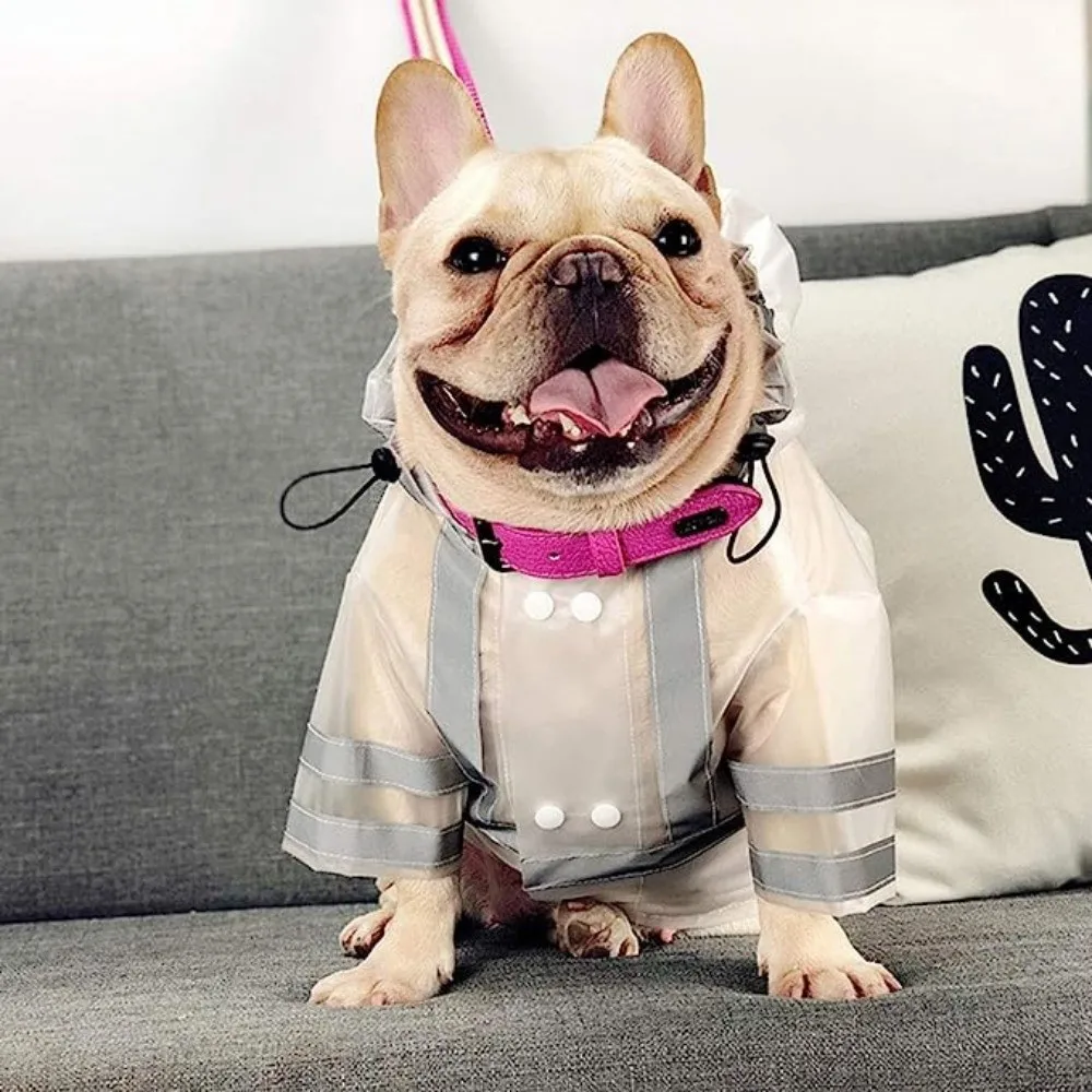 

EVA Eco-friendly Material Dog Reflective Rainwear Full Coverage Hooded Puppy Raincoat Windproof Waterproof S-XXL Dog Rain Jacket