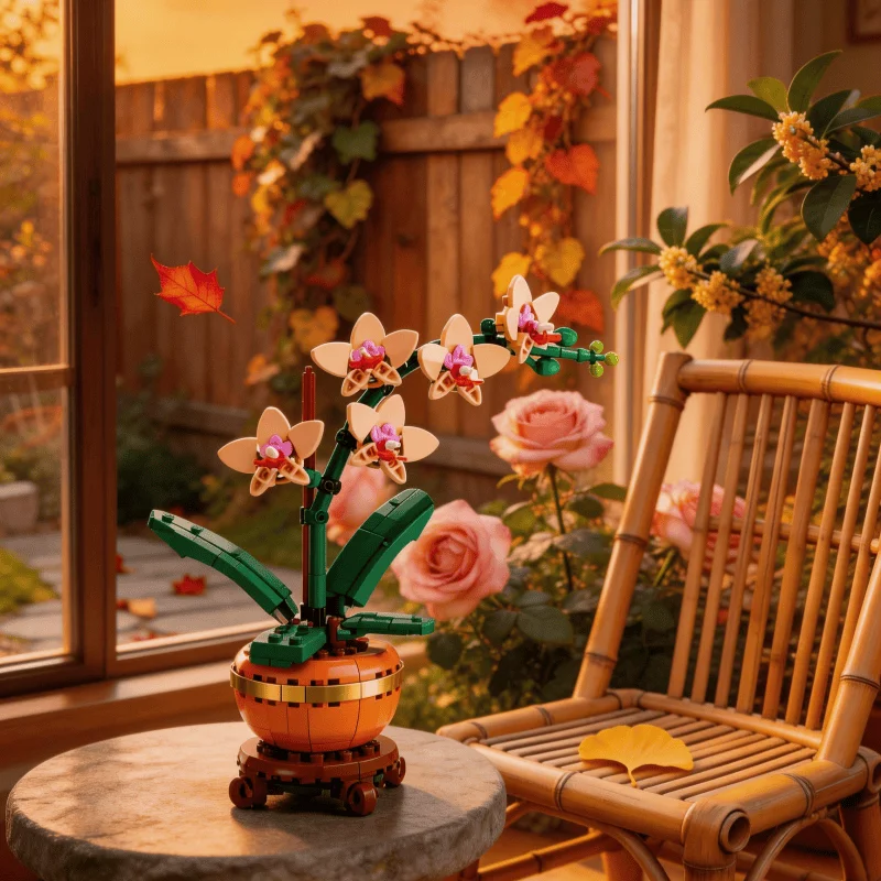 

Забавные и красивые цветы: 274 гранулированных цветочных блока для сборки, модель 2026 года, украшение для дома, праздничный подарок для взрослых.