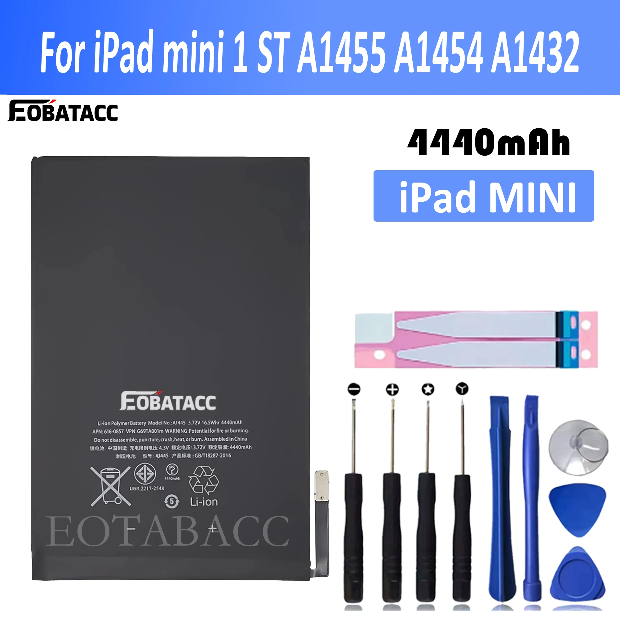 EOTABACC New 100% High Quality MINI Battery For Apple Ipad mini1 A1432 A1445 A1454 A1455 TAB Bateria+ Free Tools