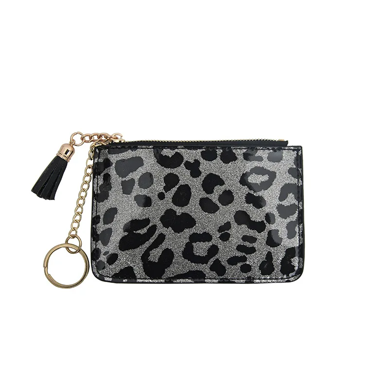 Small Cheetah Print Zipper Wallet Leopard Design Womens Coin Purse