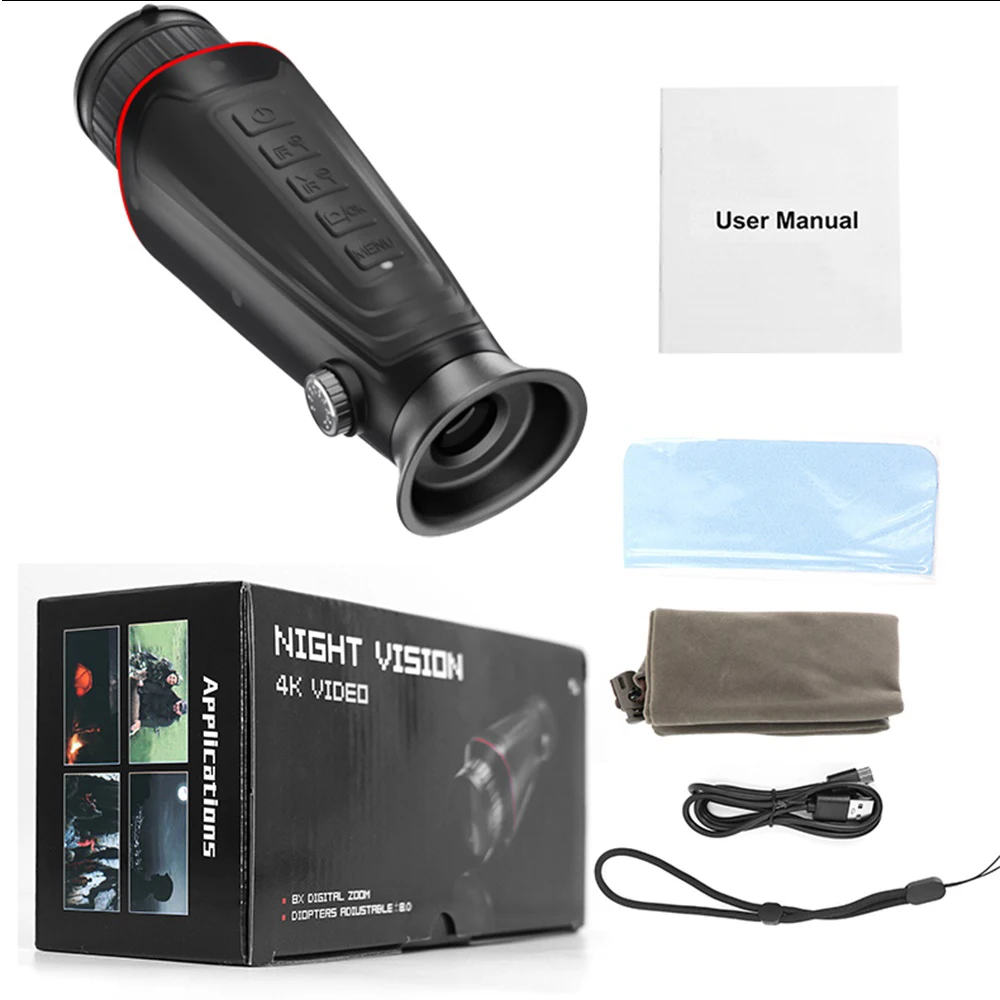 NV4000 4K UHD Tactical Camera Handheld Monocular Telescope 300M Infrared Night Vision for Hunting 36M Pixels 8X Digital Zoom