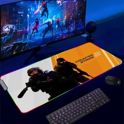 Hot Game Counter-Strike 2 For Rgb Mouse Pad Xxl Steelseries Laptop Mat Gaming Mousepad Backlit Keyboard