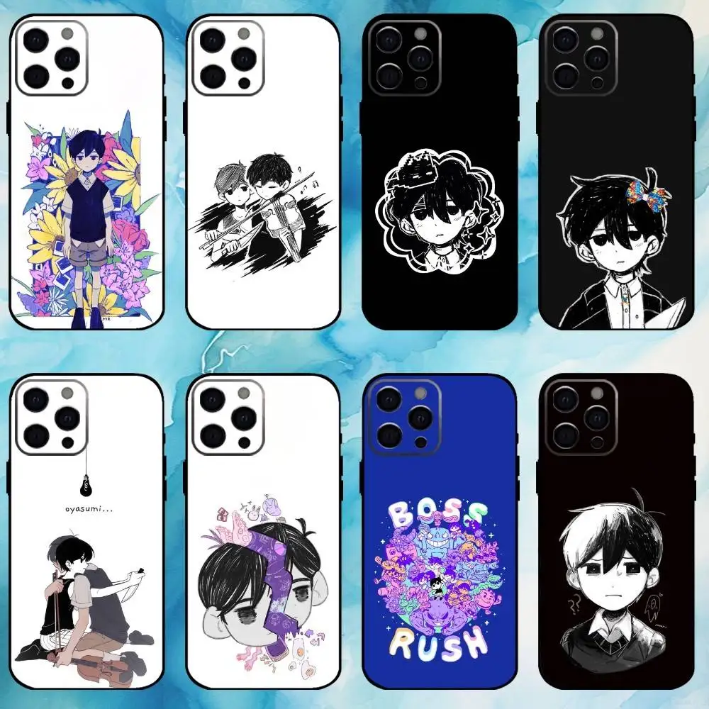 

Omori Game Phone Case For iPhone17,16,15,14,13,12,11 Plus,Pro Max Soft Black Cover