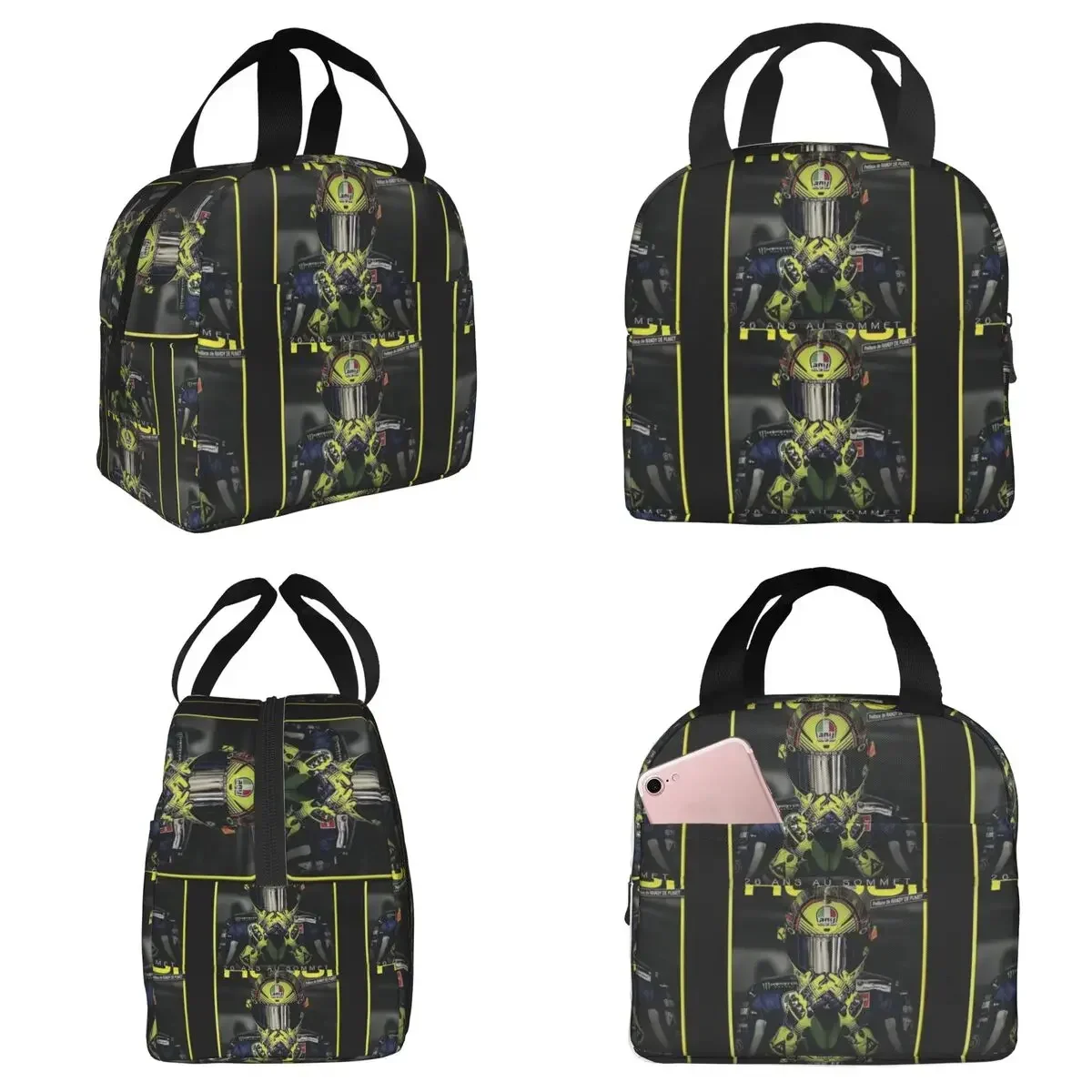 Moto Gp Rossi Race Racing Racer Insulated Lunch Bag for Women Office Cooler Thermal Food Box Tote Portable Lunch Boxes Container
