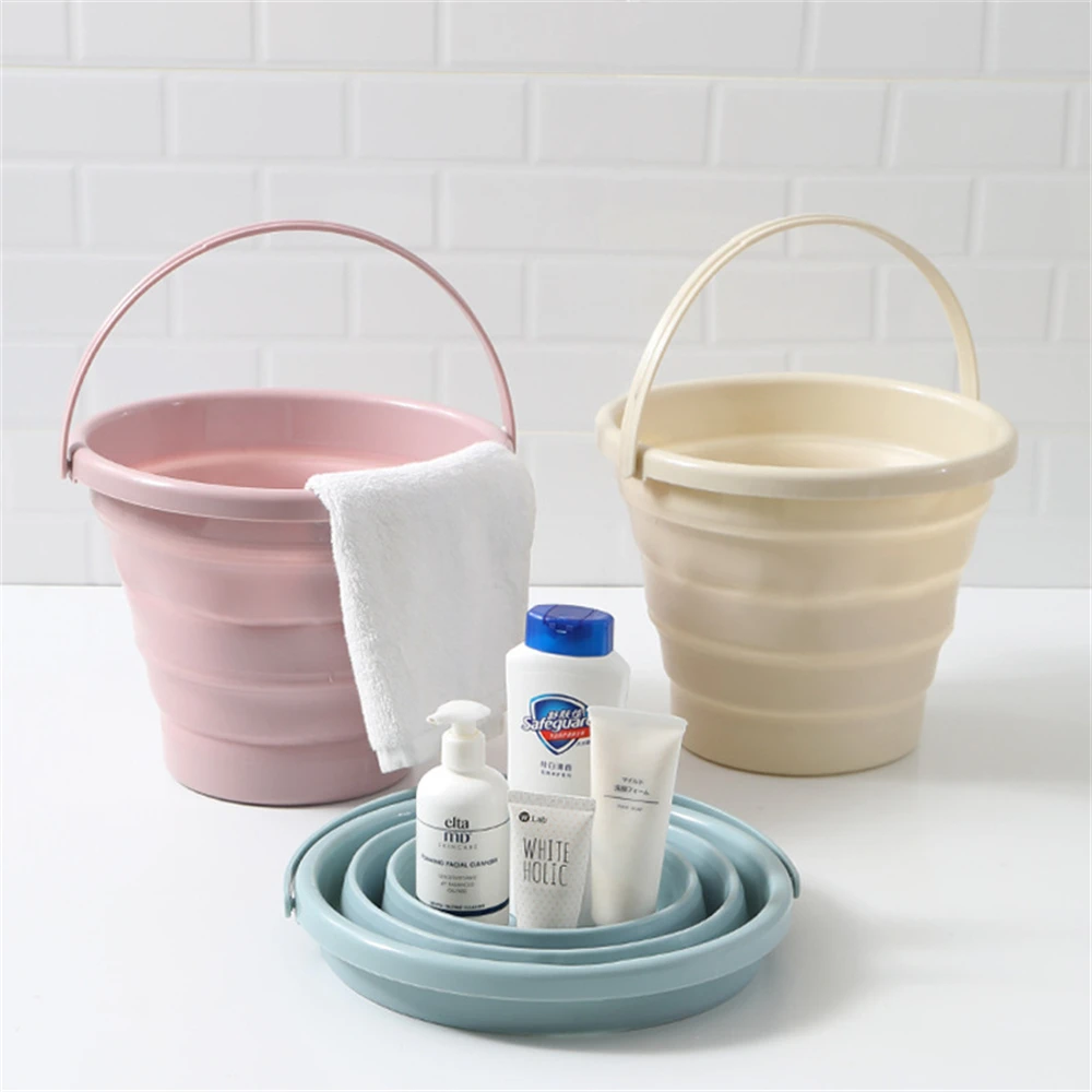 

Folding Water Bucket Household Portable with Handle Silicone Bucket Outdoor Camping Supplies Large Capacity Clothes Storage Buck