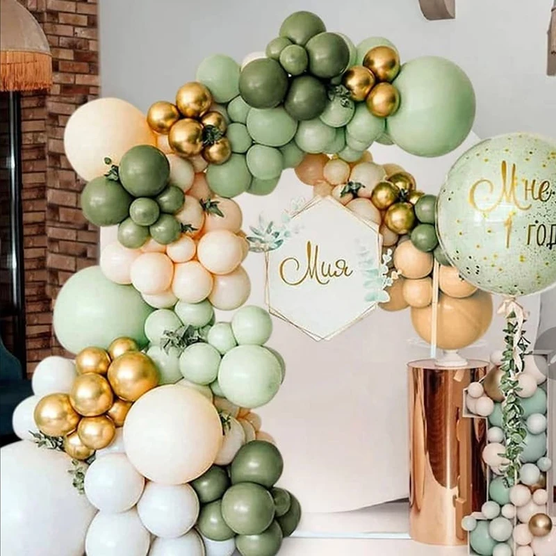 

Birthday Balloon Arch Kit Balloons For Wedding Decoration Baby Shower Avocado Green Mint Baby Balloons Design Jungle Decoration