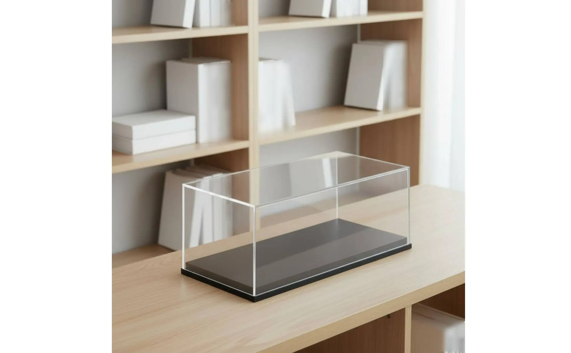 1:43 Car Display Case Dustproof Model Car Display Case Transparent Model Box Single Piece-Piece Molded No Assembly for Desk