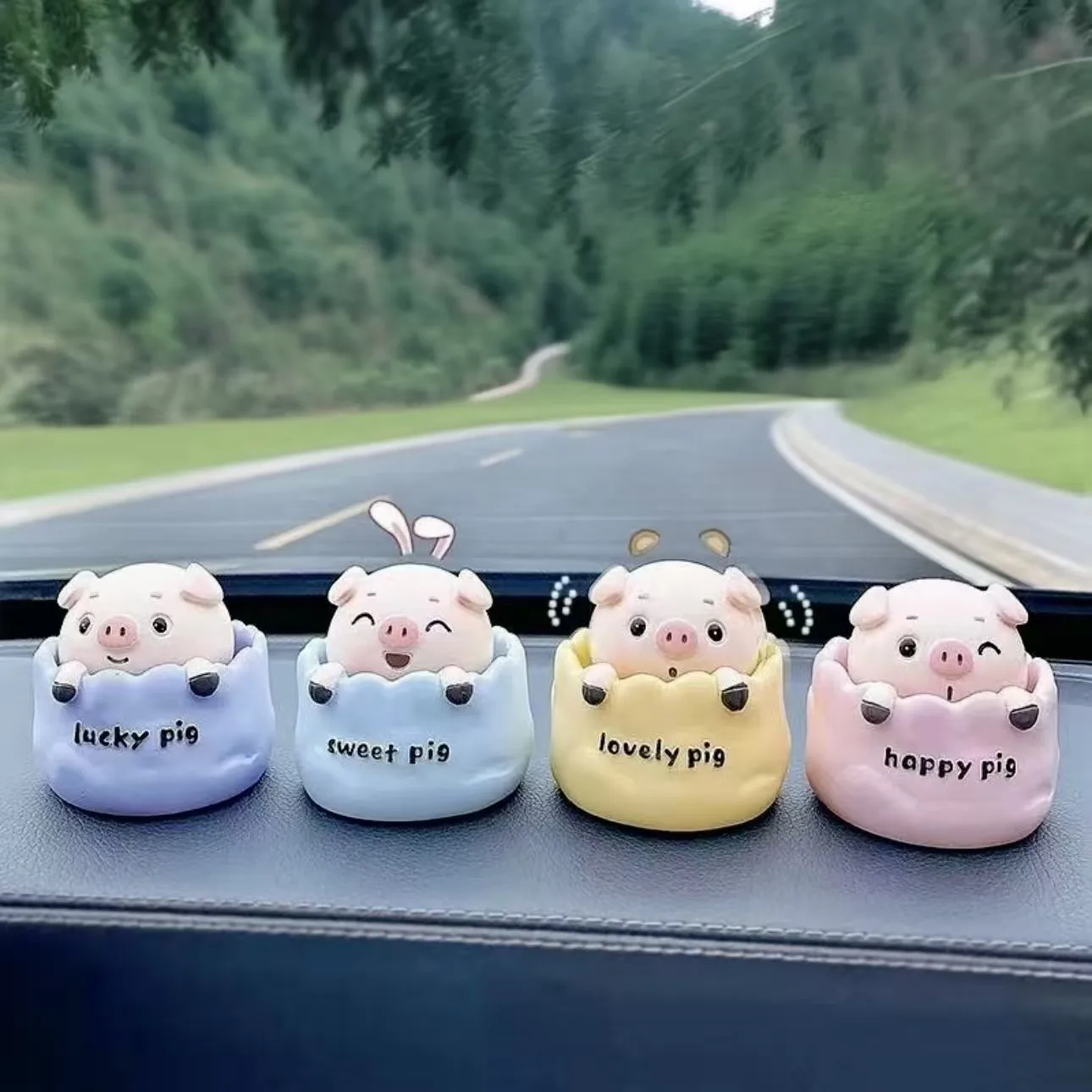 Adorable Nodding Piggy Car Dashboard Decor, Latest Design, High-End Aesthetic Car Interior Ornament Gift, Cute Car Accessory