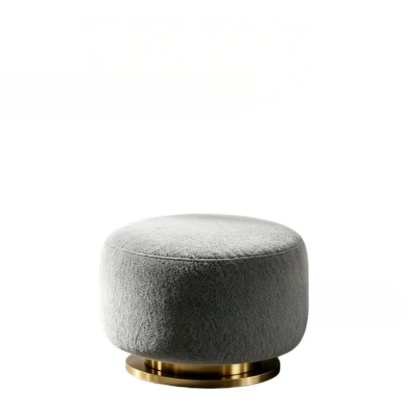 Teddy fleece sofa chair round single leisure chair metal base simple and modern