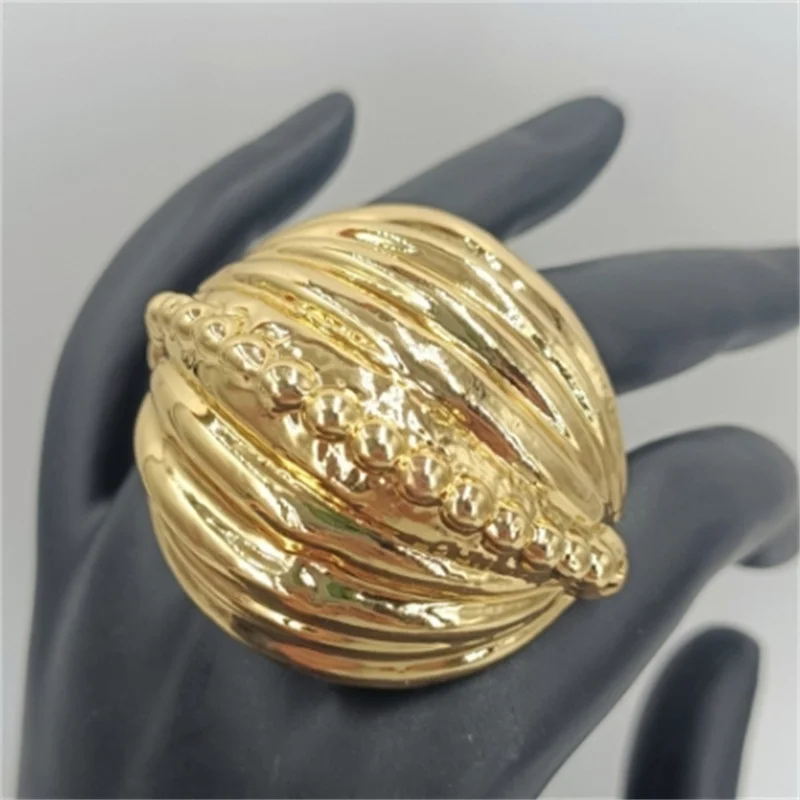 Brand Adjustable Stylish Zircon Statement Party Jewelry Girls High Quality Fashion Gold Color Geometric Rings For Elegant Women