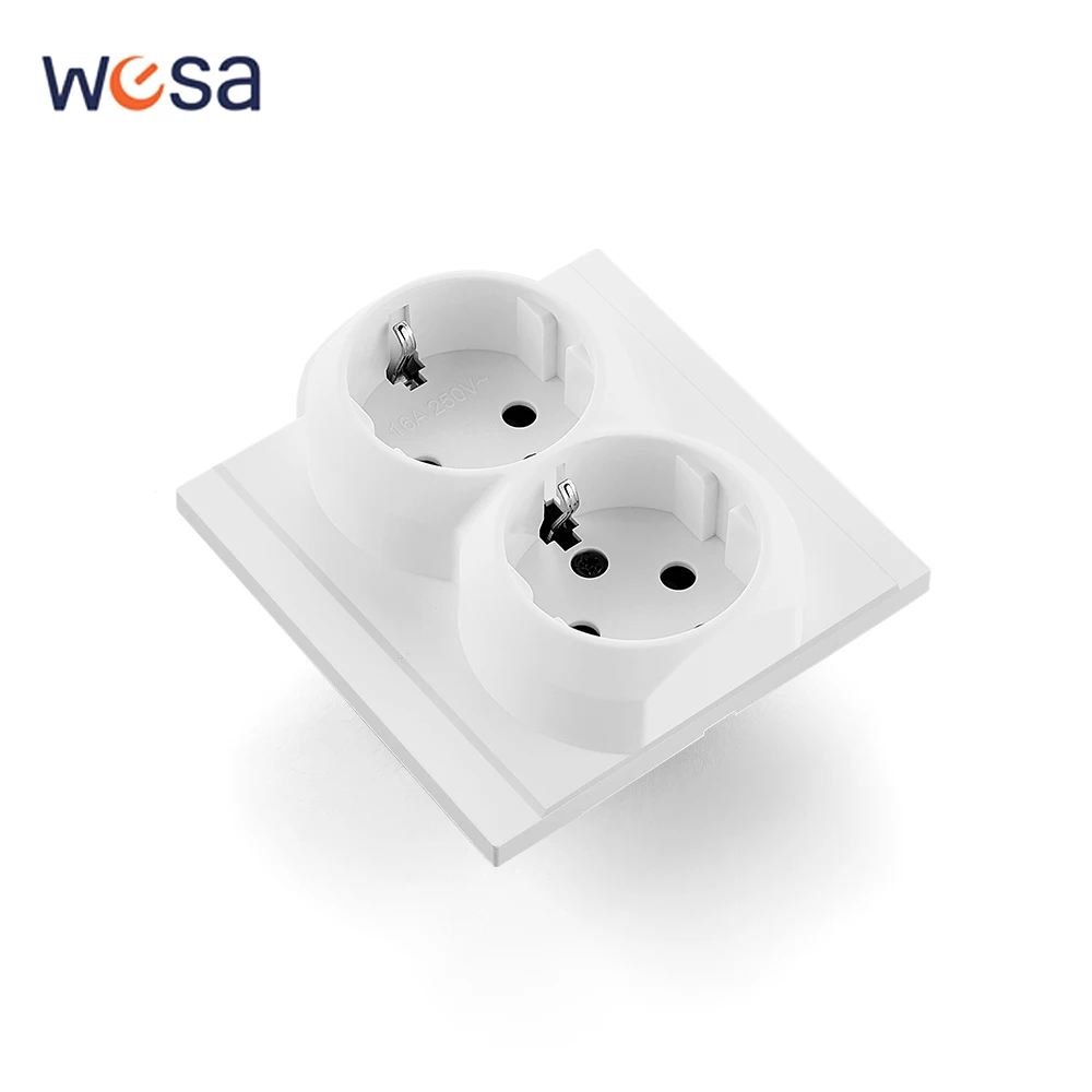 

Skin Sensation With Ground Classic Flame Retardant Electrical Outlets AC EU Standard Wall Embedded Power Sockets Paint Plastic