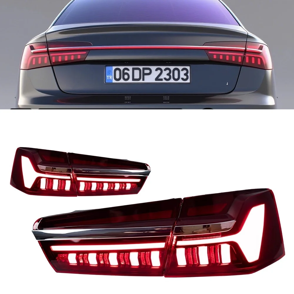 

Светодиодный задний фонарь в сборе для Audi A6 A6L C7 C8 2012-2015, модифицированный задний кронштейн, сквозная лампа, автомобильные аксессуары