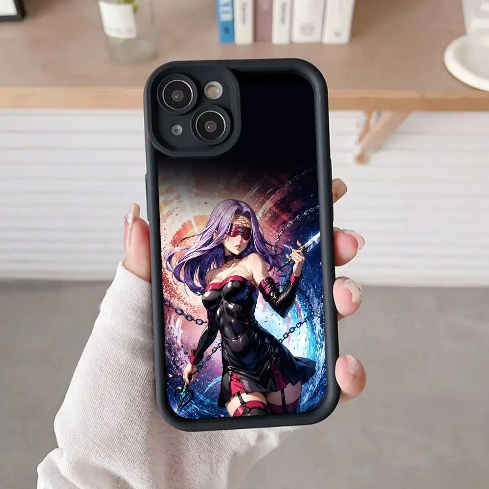 Funda para Teléfono Anime Fate Rider Medusa para iPhone 17 16 15 14 13 12 11 Air Pro Max Plus, Negra, TPU Suave, Antigolpes
