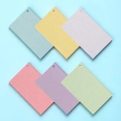 

1Set Blank Flashcards Notepad Portable Memo Cards Single Hole Punched Index Cards for Office Study Notes Writing