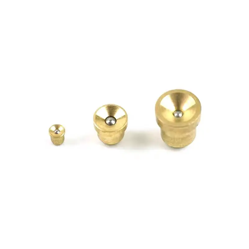 Vintage Hit & Miss Gas Engine Spare Part Brass Flange Press Fit Spring Push Button Ball Grease Cup Lubricating Oiler Nozzle