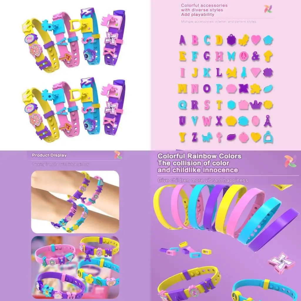 

D7YD Girls DIY Friendship Bracelet Set Non Toxic Materials Safe Craft Toy Ages 5-12 Years Old
