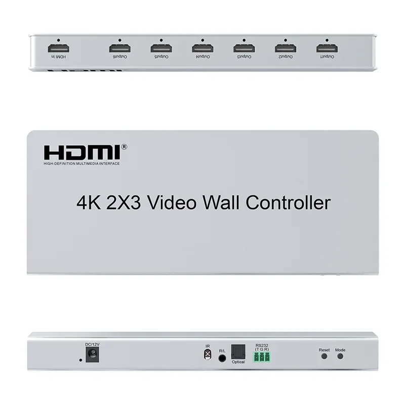 Home Theater System Splicer com tela HDMI, DVD Player, 4K, 2x3, suporta entrada 1 HDMI, saída de vídeo HD 6 HDMI