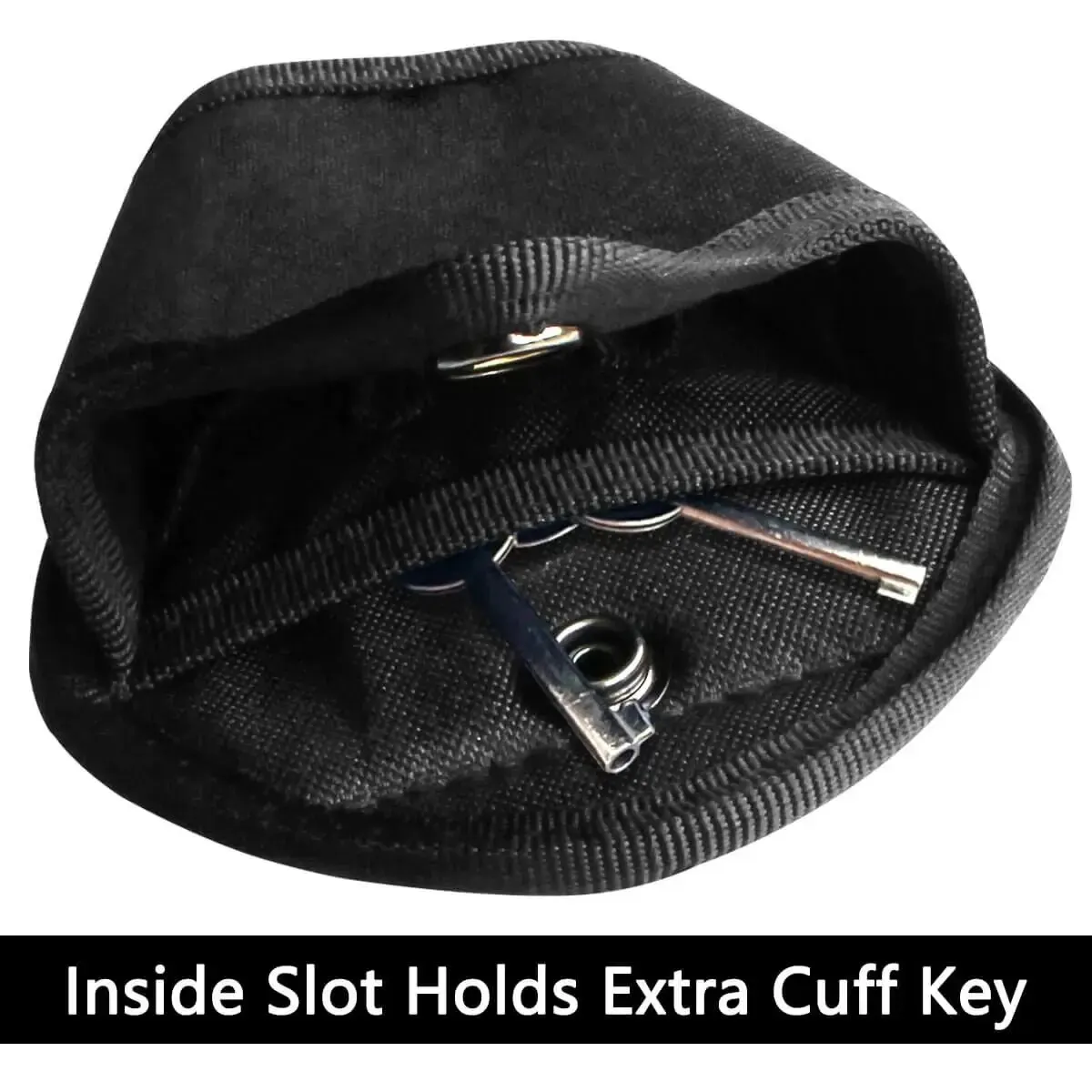 Custodia tattica per manette, tasche per la vita dell'ufficiale, borsa per accessori di sicurezza, adatta a cintura da 2 pollici, parte superiore aperta, trazione rapida