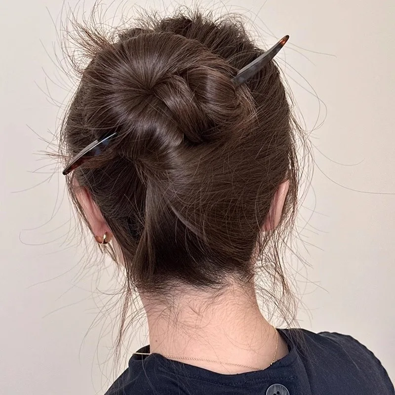 Jepit Rambut Asetat Elegan Jepit Rambut Stik Jepit Rambut Wanita Anak Perempuan Pin Garpu Rambut Aksesori Rambut DIY Gaya Cina Antik