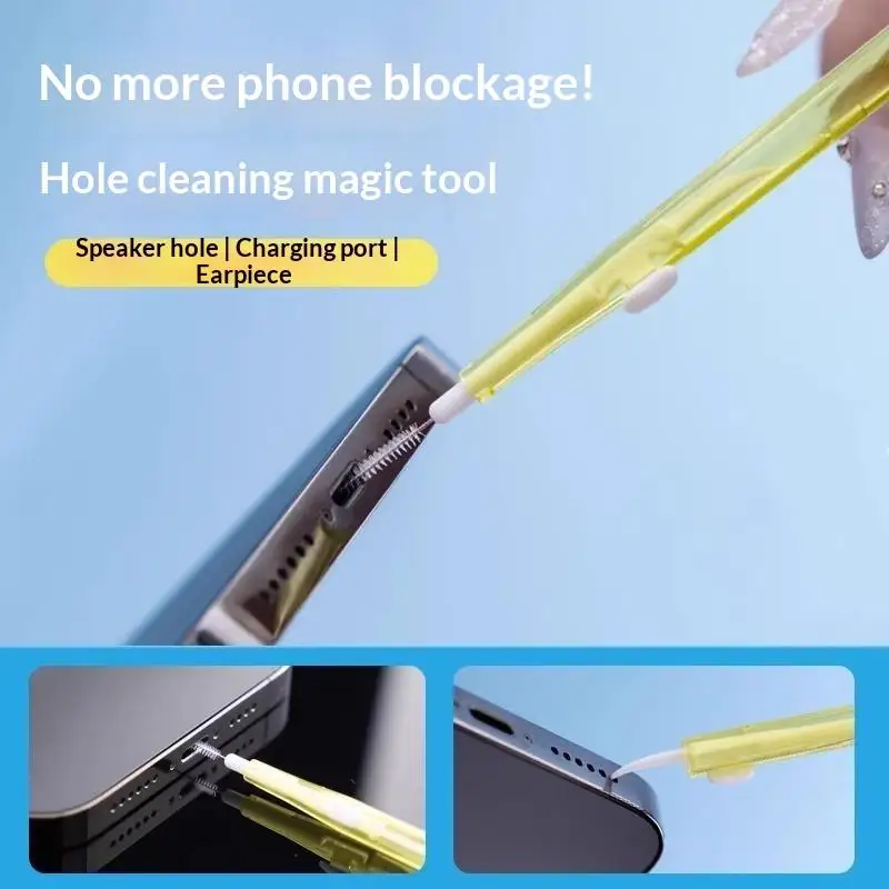 【C】Mobile Phone Speaker Charging Port Cleaning Set Dust Plug For Phone Earphones Clean Kit Brush