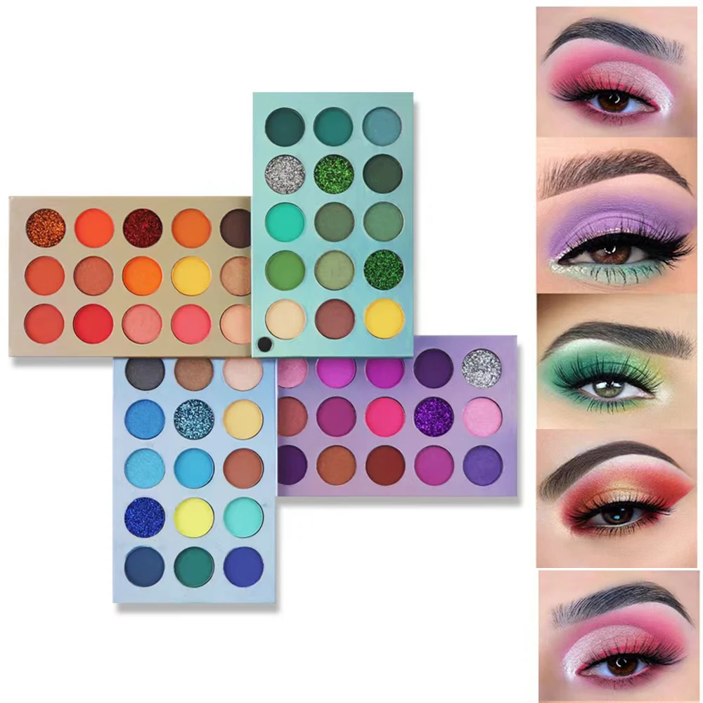 60 Color Eyeshadow Palette Highly Pigmented Eye Shadow Matte Shimmer Makeup Pallet Long Lasting Green Purple Yellow Eye Cosmetic