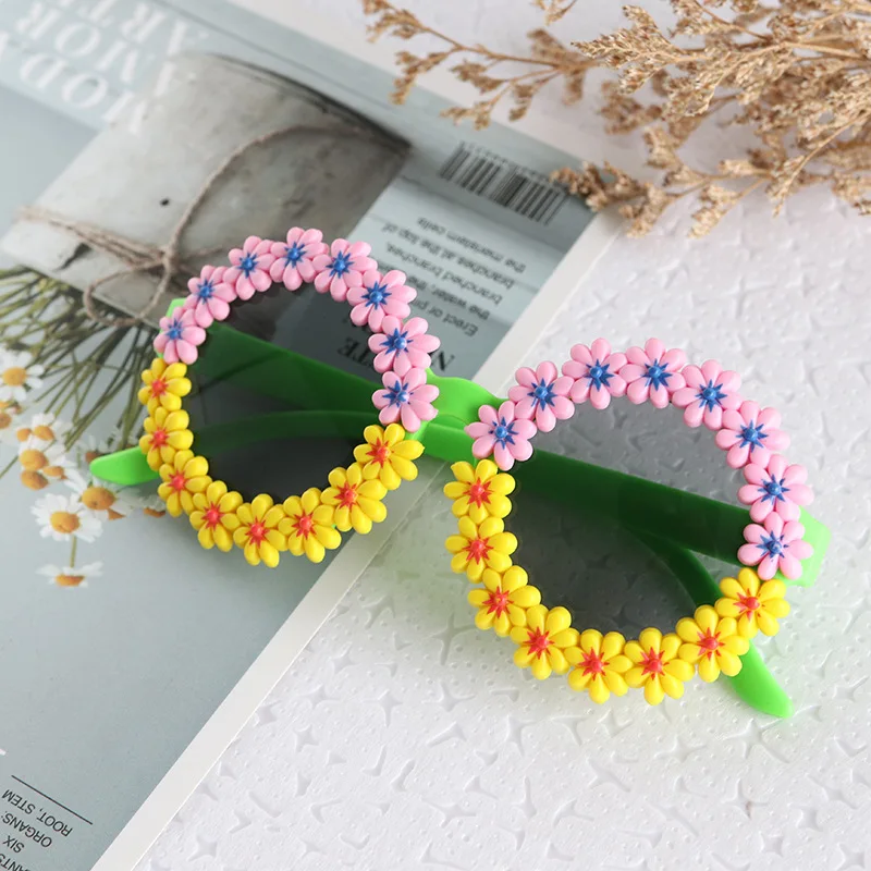 Crianças flor redonda óculos de sol novas crianças óculos de sol meninas meninos bebê esporte máscaras uv400 ao ar livre proteção solar eyewear