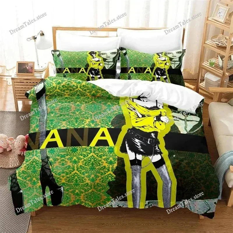 

3D Printed Anime Kawaii Girls NANA Bedding Sets Exquisite Bed Supplies Set Duvet Cover Bed Comforter Set Luxury Birthday Gift741