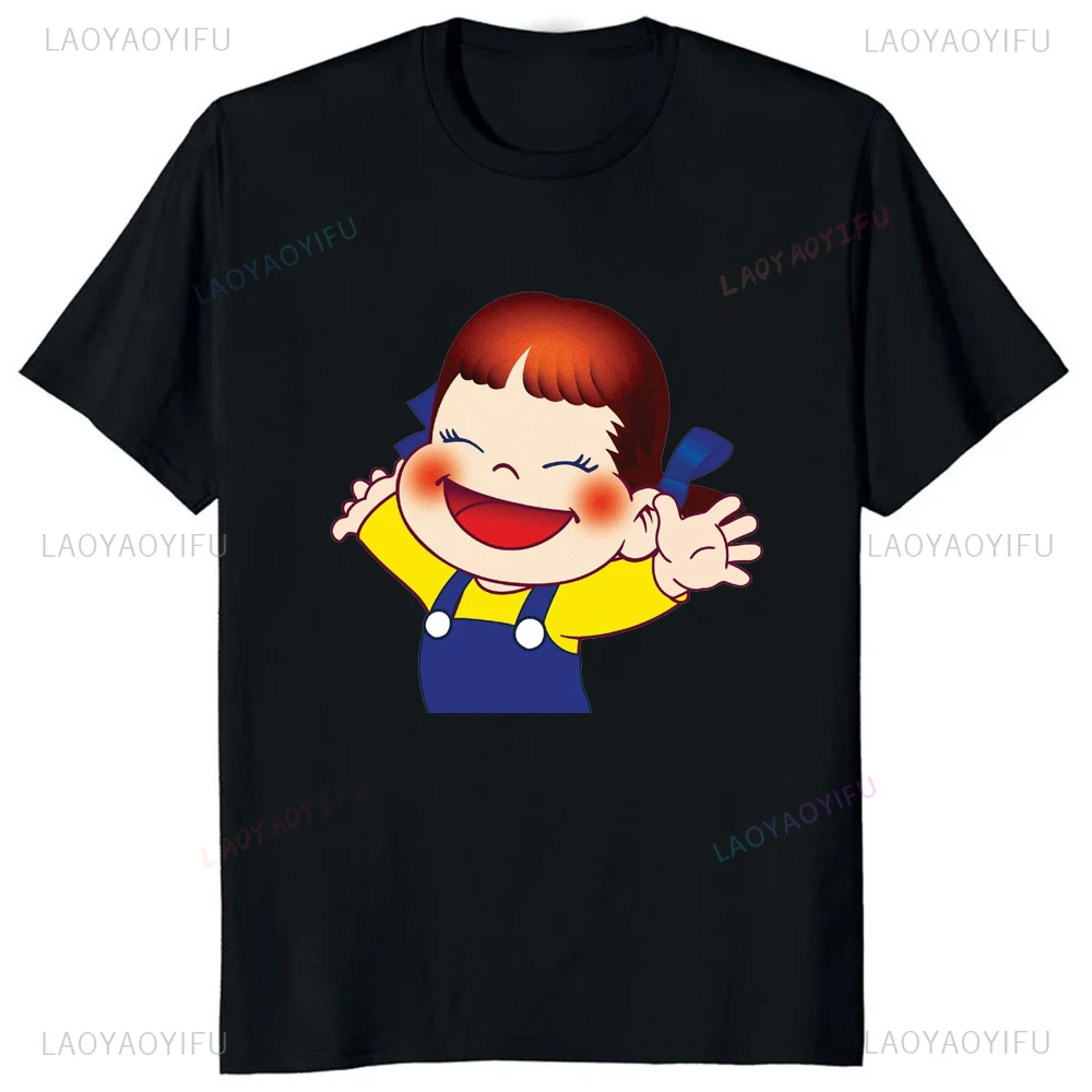 Japanese Kawaii Girl Milk Peko-chan Printed Tshirt Harajuku Y2k Casual Fashion Women T Shirt Hipster Hip Hop Summer Style Tees view 4