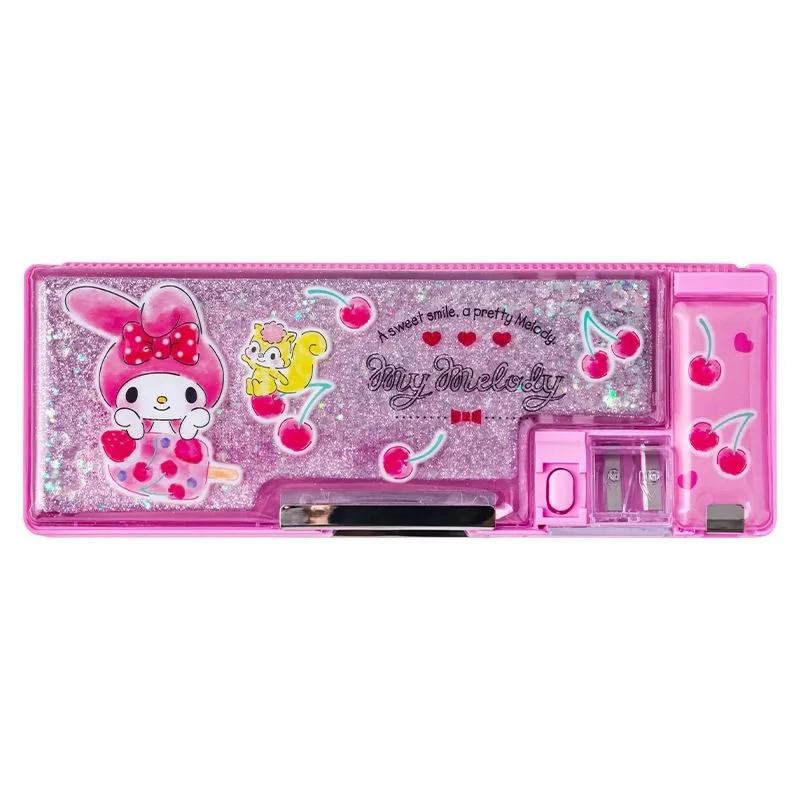 Kuromi My Melody Cinnamoroll กล่องดินสอทรายทรายแบบอเนกประสงค์มูลค่าสูงลายการ์ตูนน่ารักแฟชั่นความคิดสร้างสรรค์ของนักเรียน