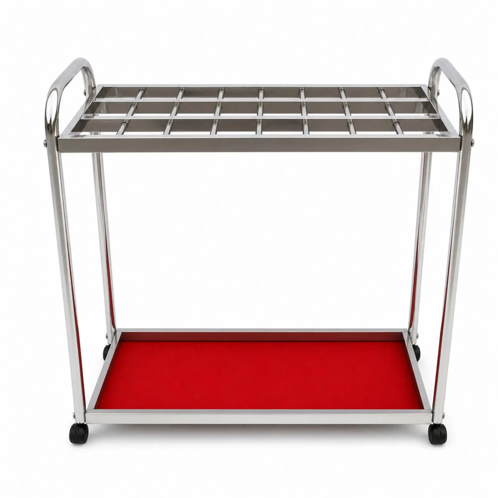 Rectangular Umbrella Holder Silver Finish with Drip Tray Large Capacity Stand for Front Door Entry