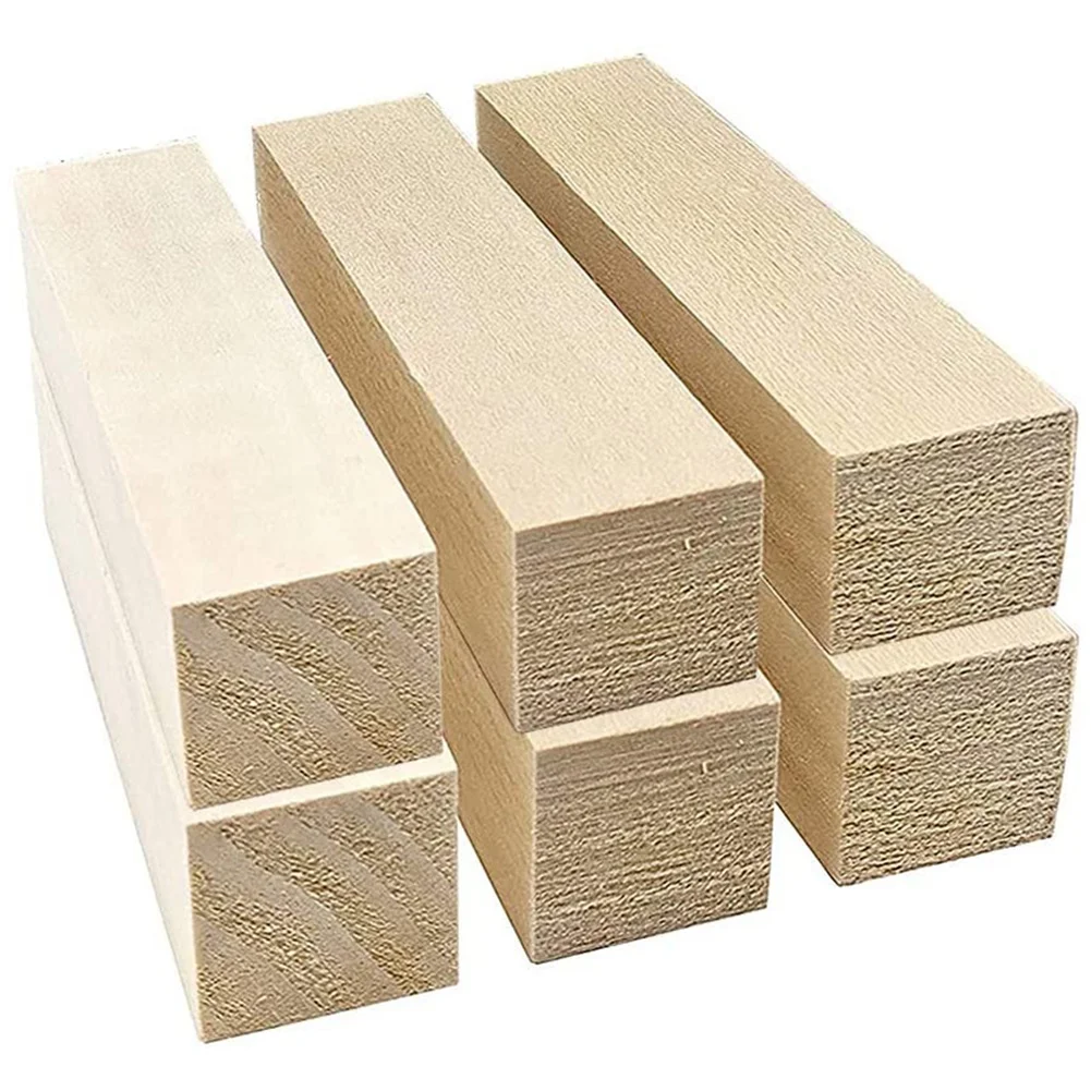 6Pcs Basswood Carving Blocks for Wood Beginners Carving Hobby Kit DIY Carving Wood