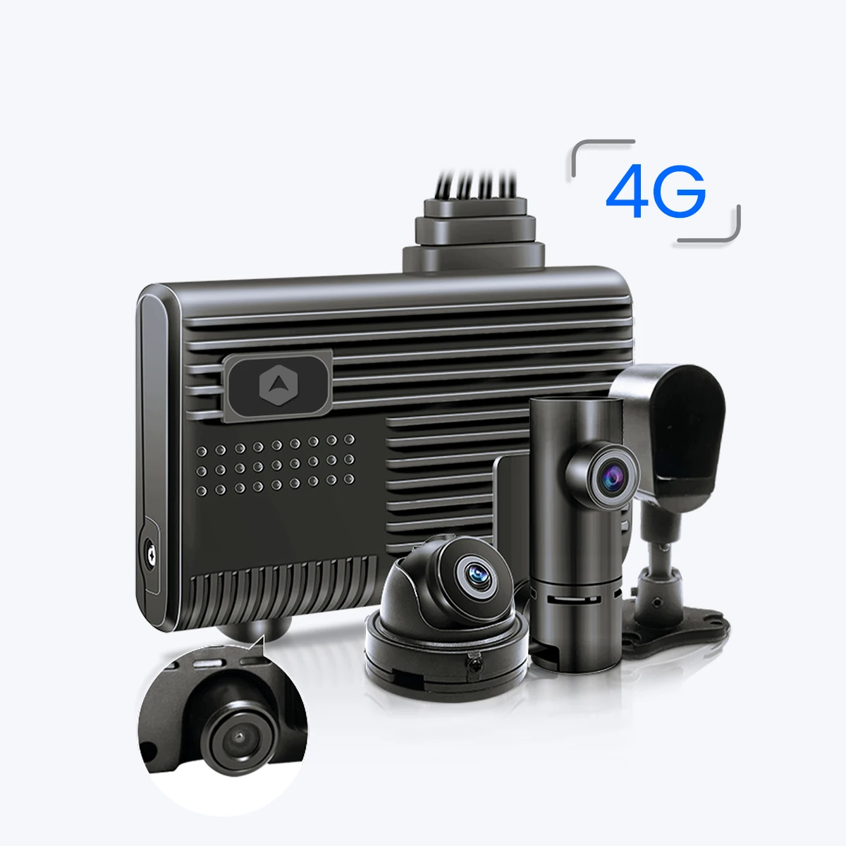 4 Channel 1080p Dashcam With Dual Lenses Remote Control ADAS Features 4G Sim GPS & 1 Year Warranty For Truck Monitoring