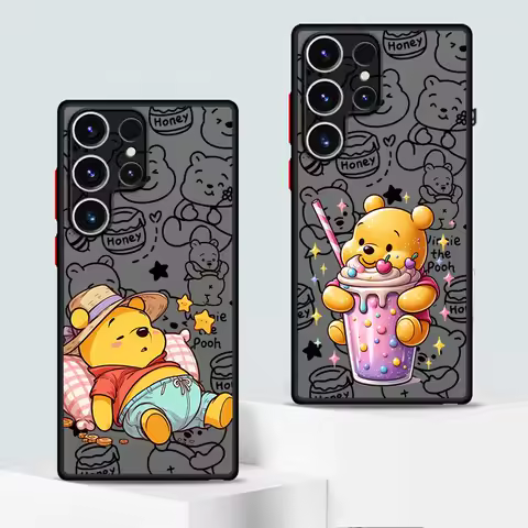 Disney Cute Winnie The Pooh Soft Cover Case for Samsung Galaxy S23 Ultra S8 Note 20 10 S9 S25 S20 S24 S22 Plus S21 FE