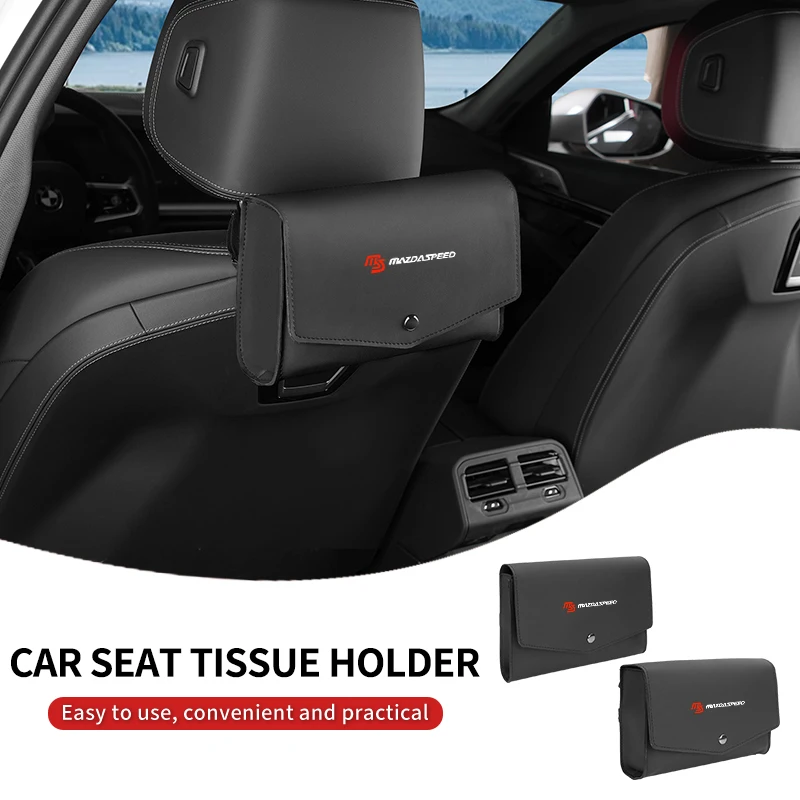 Car Seatback Tissue Box Napkin Case Paper Towel Holder Accessories For Mazda 6 3 CX5 5 2 323 CX7 Demio Atenza Axela MX30 CX30 CX