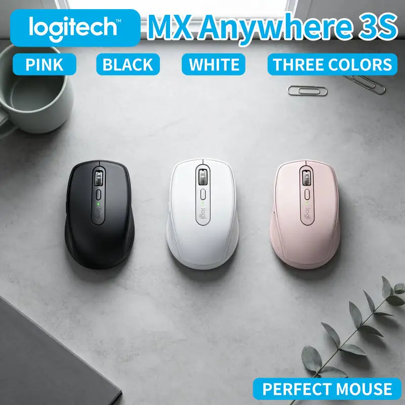 

Wireless MX Anywhere 3S - 8000 DPI, MagSpeed Scroll, Anti-Slip Surface, Great for Pet Co-working Space Shared Desk Area