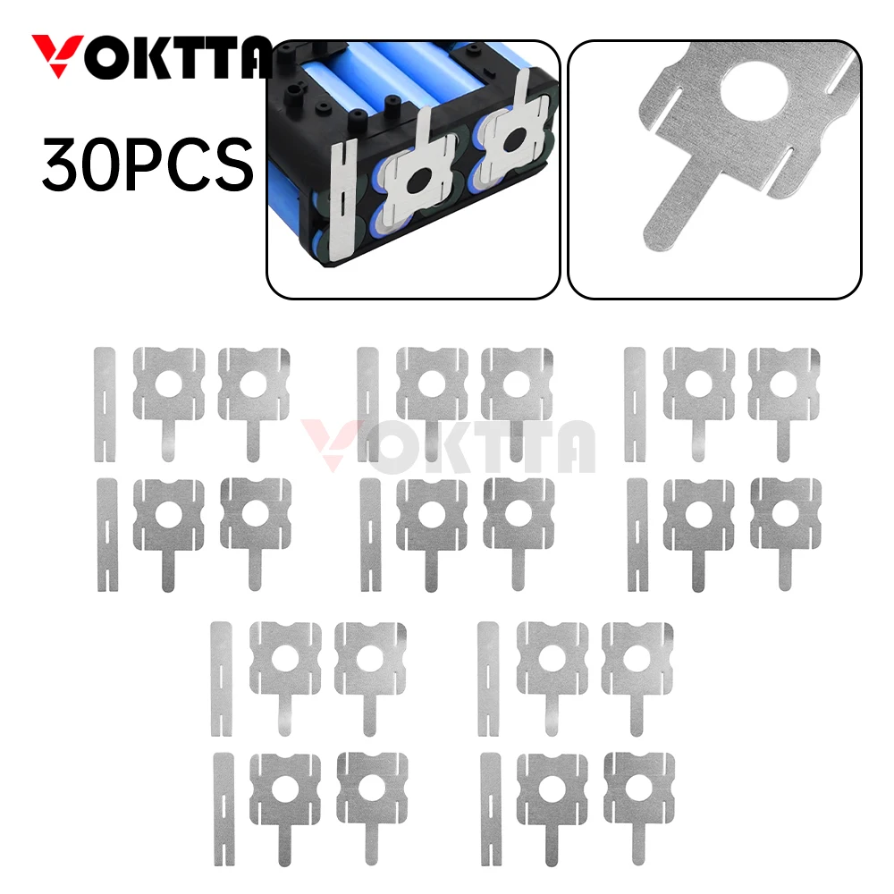 30Pcs Battery Connector Nickel Sheet Cattery Pack Shrapnel Spring Contact Piece Battery box Positive and Negative Single Pole