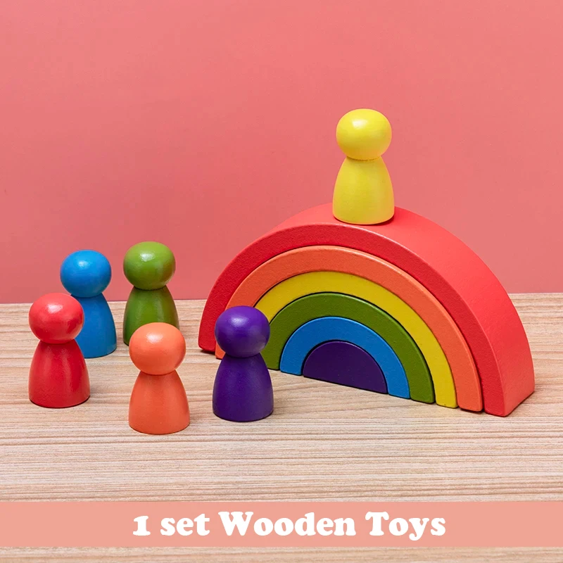 TYRY.HU New 6-10pcs Baby Silicone Building Block BPA Free Rainbow Soft Block 3D Educational Montessori Toys Baby Teether Gifts