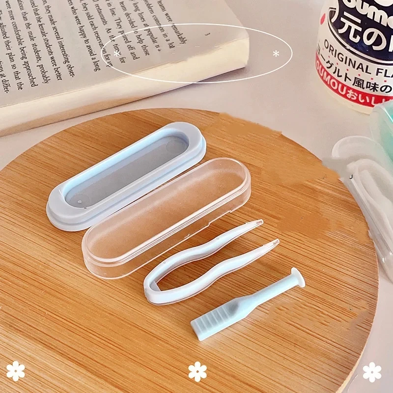5-20Pcs Contact Lens Remover Tool Set Integrated Tweezer Clip Applicator Solid Color Portable Contact Lens Insertion Removal