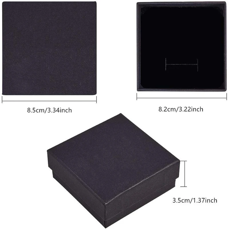 24 Pack Jewelry Ring Boxes Kraft Square Boxes
