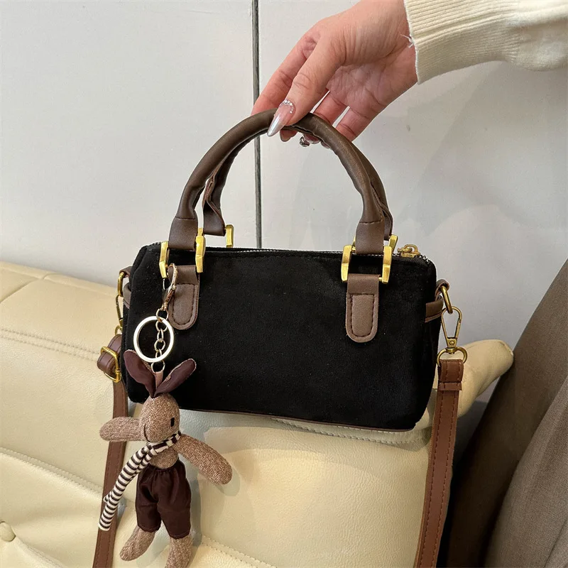 

Retro Fashion Brown Handbag with Zipper Closure, Versatile and Simple Casual Commuting Crossbody Shoulder Bags