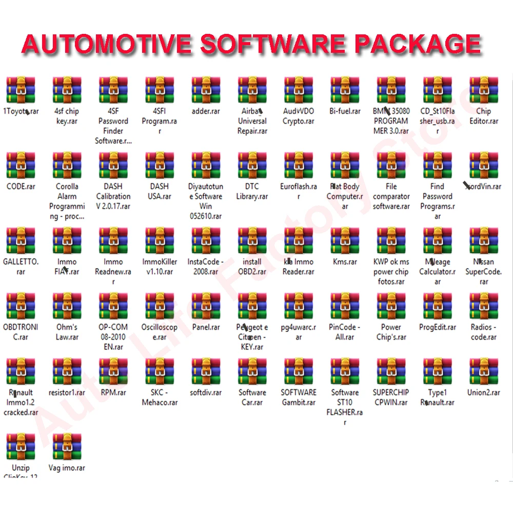 AUTOMOTIVE SOFTWARE PACKAGE Air-bag Repair ECU Immo Reader PinCode Chip Key Editor DASH for Renault for BMW VS Alldata Auto Data