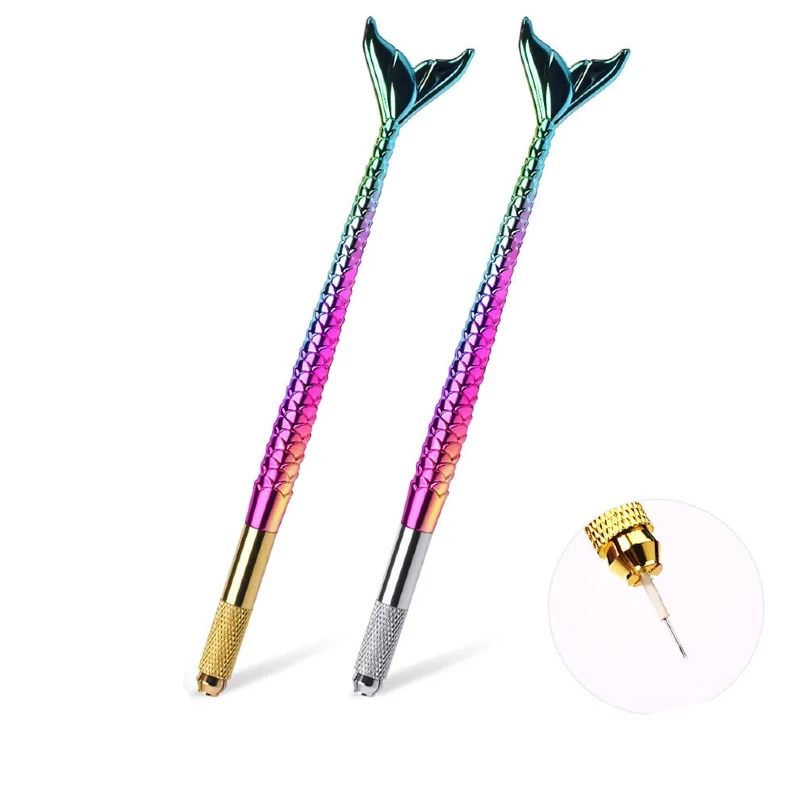 

Карандаш для бровей Microblading, 1 упаковка, золотой карандаш двойного назначения с хвостом русалки, легкий ручной карандаш для бровей для перманентного макияжа