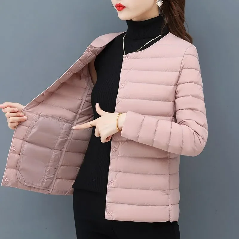 Women's Short Lightweight Quilted Cotton Padded Jacket Slim Inner Wear Warm Winter Daily Outwear